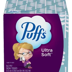 Puffs® Ultra Soft™ Facial Tissue, 2-Ply, Box of 56 Tissues