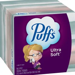 Puffs® Ultra Soft™ Facial Tissue, 2-Ply, Box of 56 Tissues