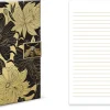 Punch Studio Hardcover Brooch Journal, 6" x 8-1/2", Ruled, 208 Pages, Black Floral