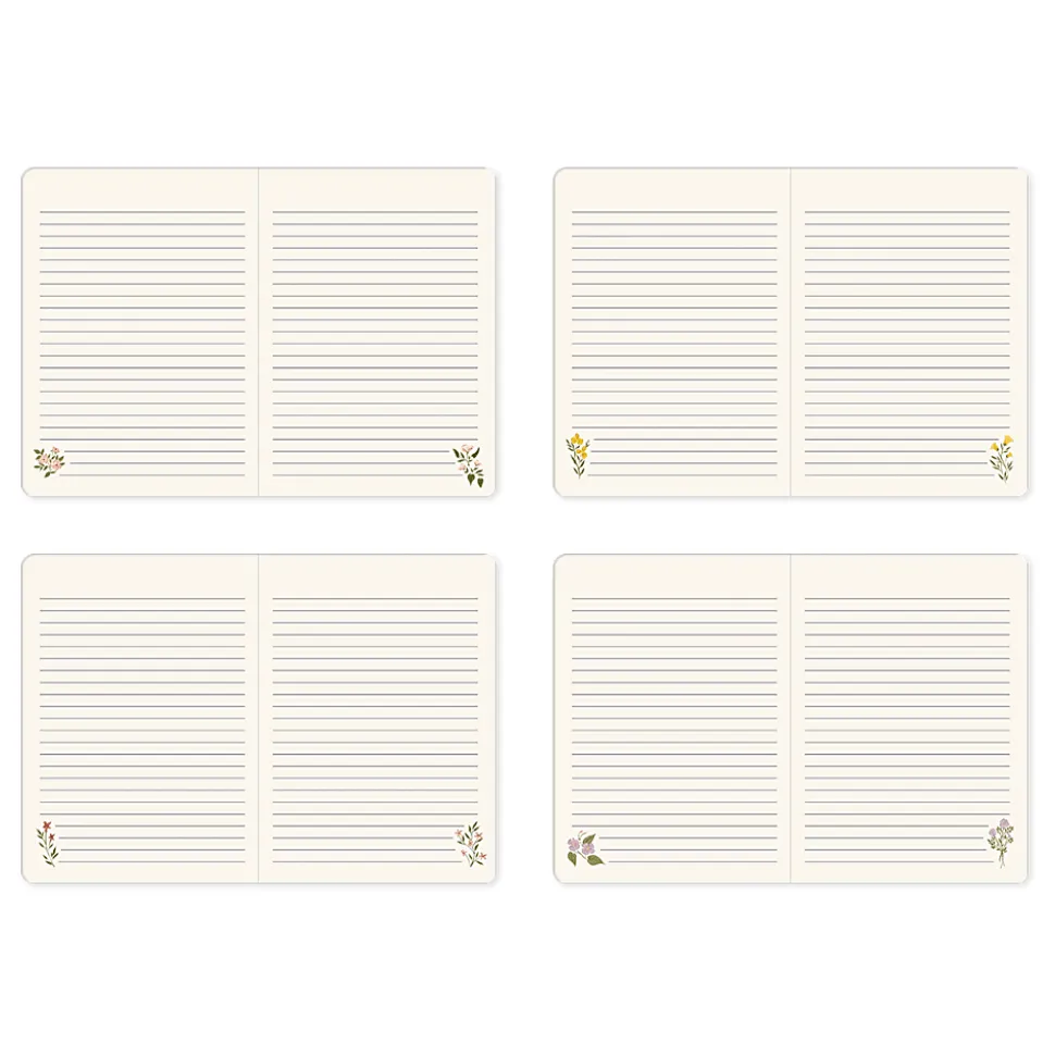 Punch Studio Softcover Journal, 6” x 8-1/4”, Legal Rule, 208 Pages, Flower Pet Dogs