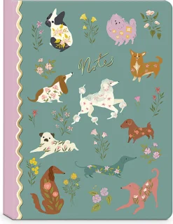 Punch Studio Softcover Journal, 6” x 8-1/4”, Legal Rule, 208 Pages, Flower Pet Dogs
