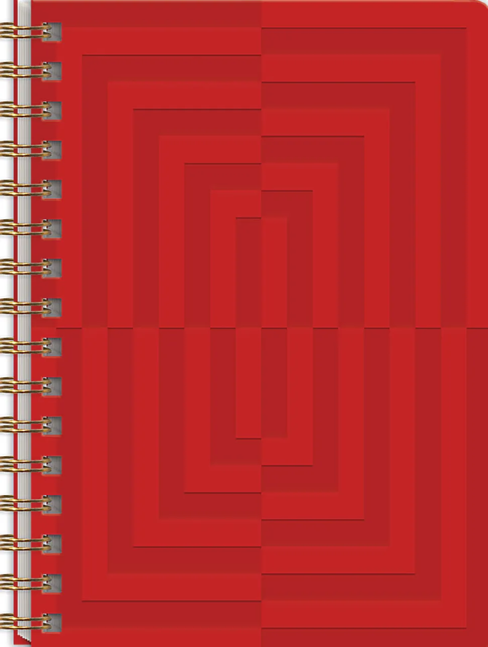 Punch Studio Vegan Leather Spiral Journal, 6-1/4” x 8-1/2”, Legal Rule, 144 Pages, Red