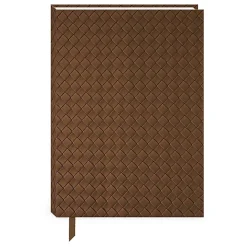 Punch Studio Woven Vegan Leather Journal, 6” x 8-1/2”, Unruled, 192 Pages, Brown Weave