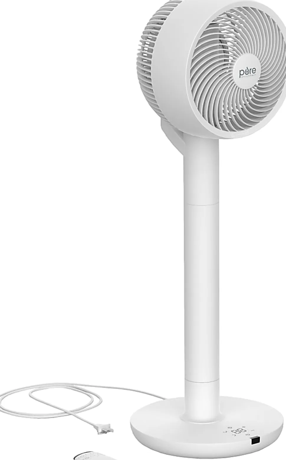 Pure Enrichment 2-In-1 Circulating Floor And Desk Fan, 35" x 12-1/4", White