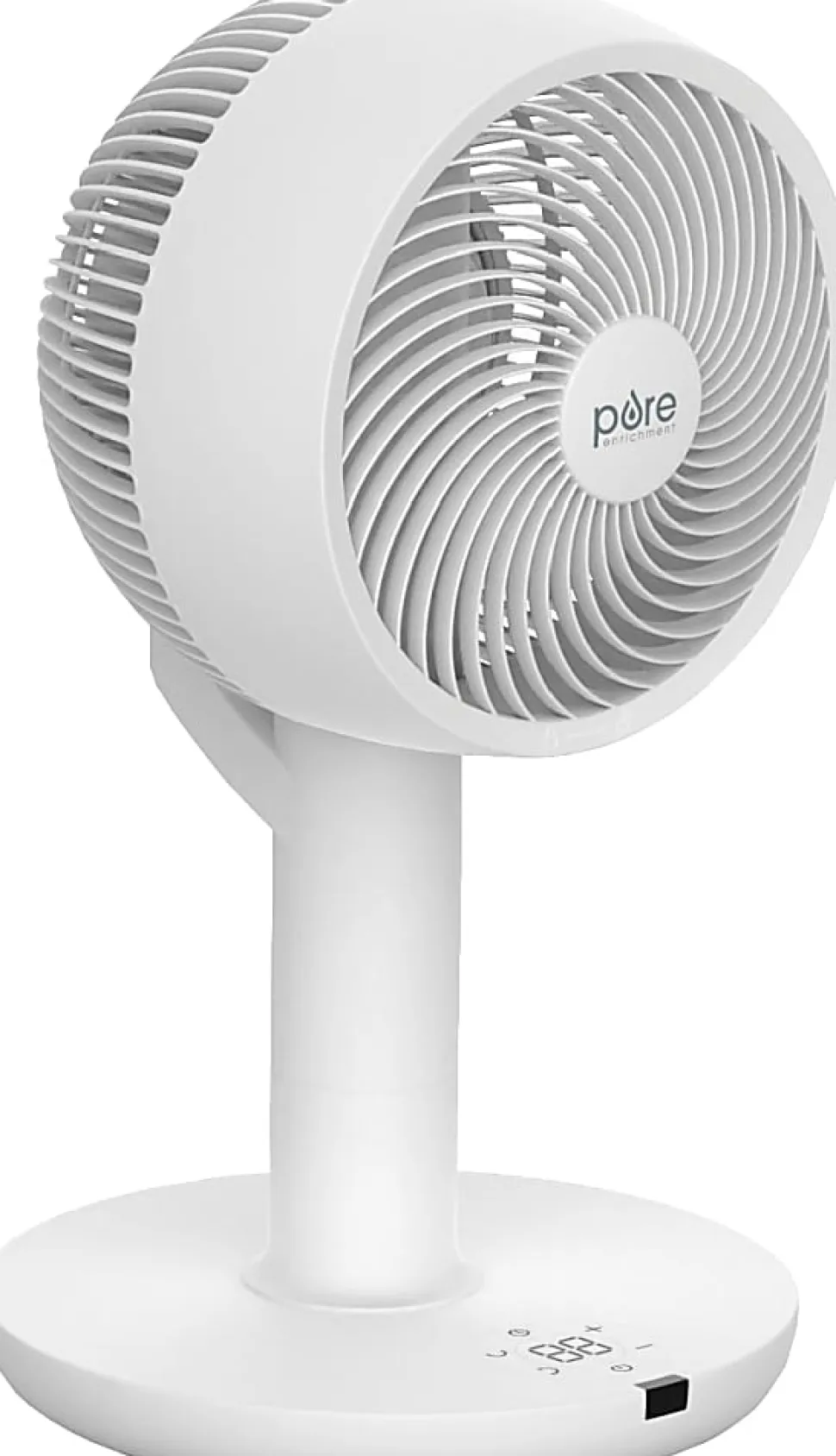 Pure Enrichment 2-In-1 Circulating Floor And Desk Fan, 35" x 12-1/4", White