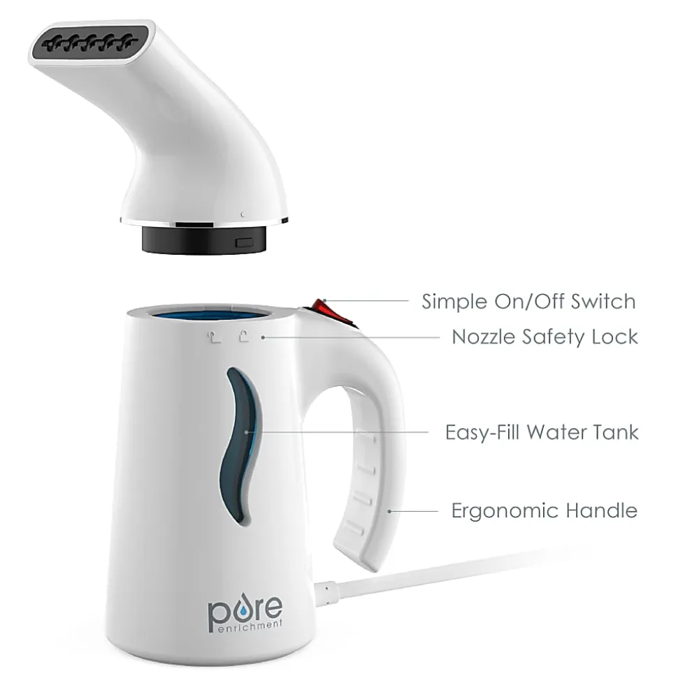 Pure Enrichment PureSteam Portable Fabric Steamer, White