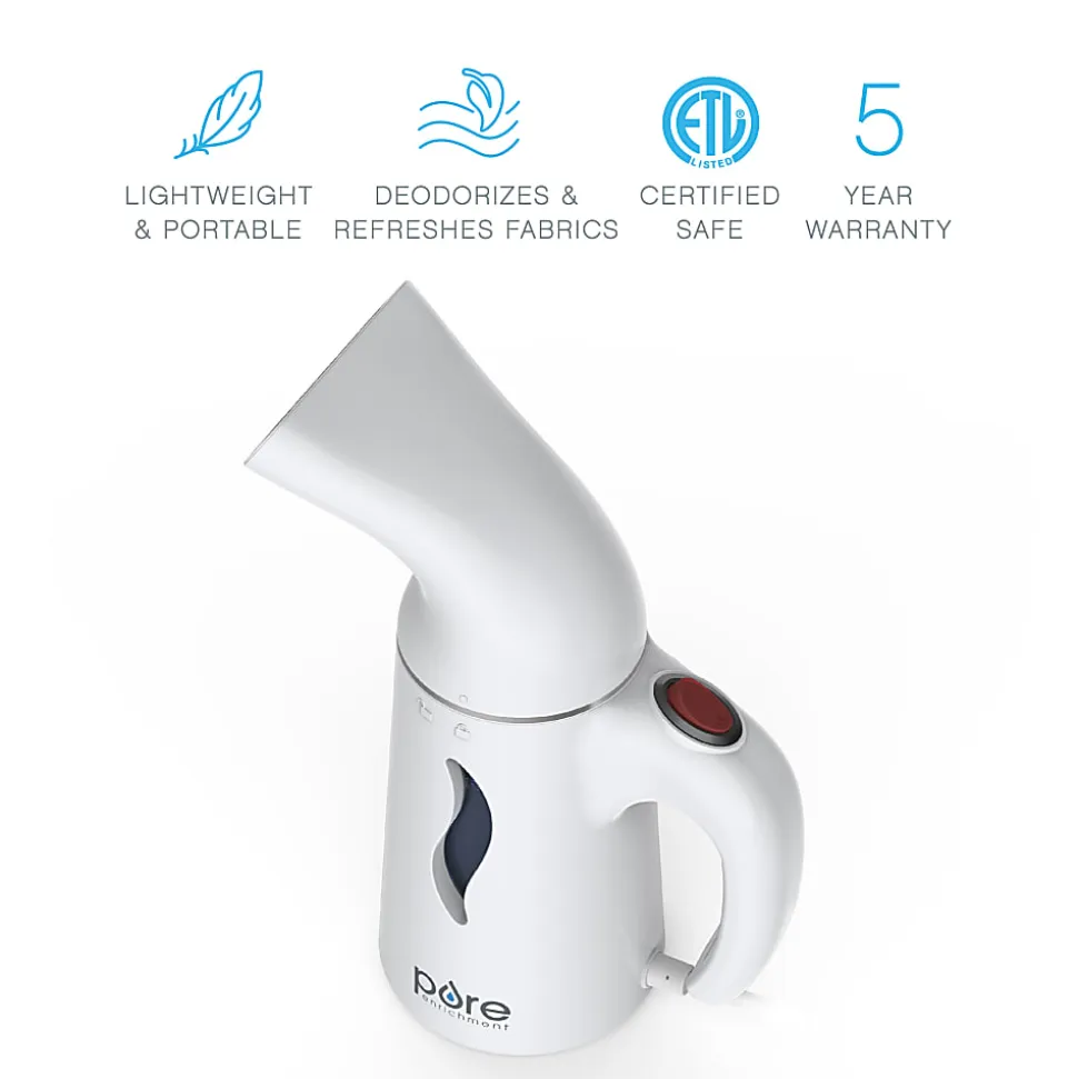 Pure Enrichment PureSteam Portable Fabric Steamer, White