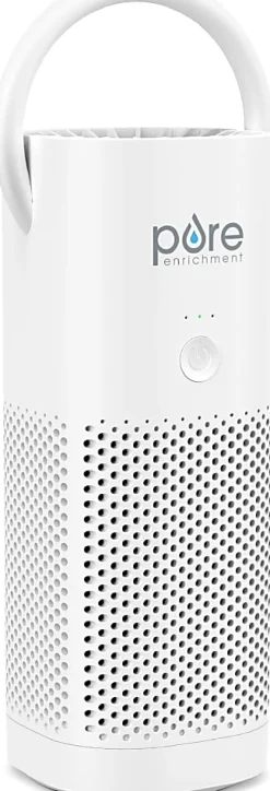Pure Enrichment PureZone HEPA Mini Portable Air Purifier, 54 Sq. Ft. Coverage, White