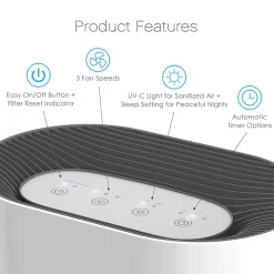 Pure Enrichment PureZone 3-in-1 True HEPA Air Purifier, 12-1/2