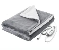 Pure Enrichment Weighted Warmth 2-in-1 Heated Weighted Blanket, 50” x 60”, Gray
