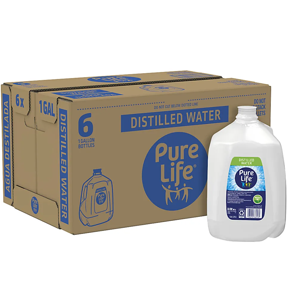 Pure Life Distilled Water, 1 Gallon, Case Of 6 Bottles