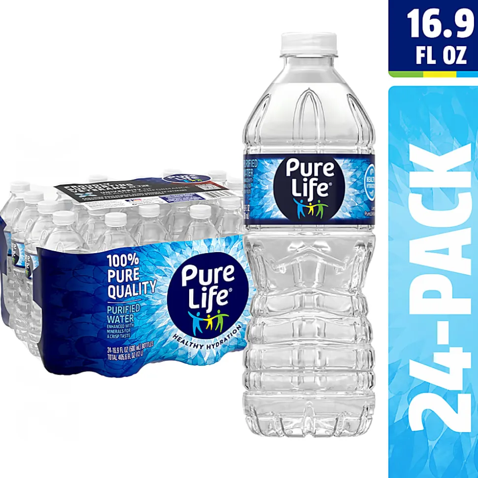 Pure Life Purified Water, 16.9 Oz, Case of 24 Bottles