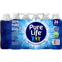 Pure Life Purified Water, 16.9 Oz, Case of 24 Bottles