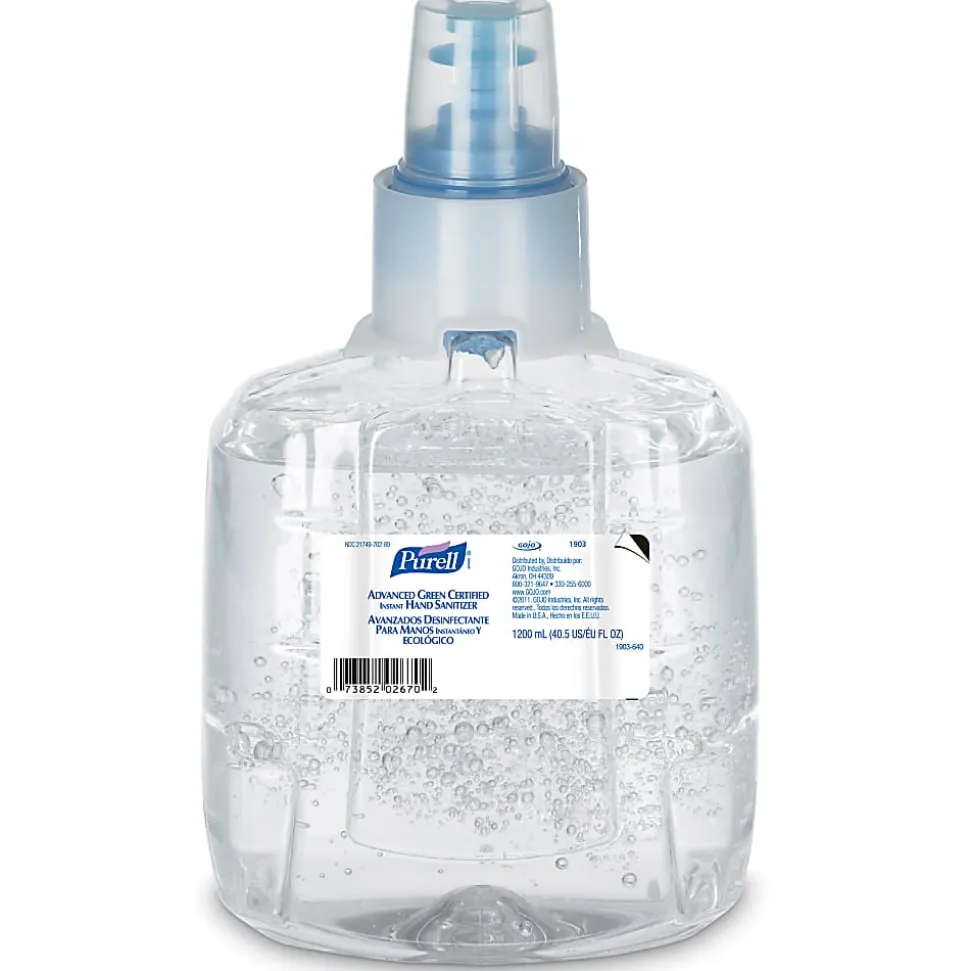 PURELL® Advanced Hand Sanitizer Green Certified Gel Refill, 1200 mL, Pack of 2