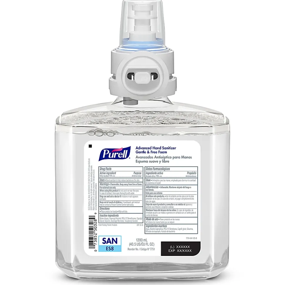 PURELL Advanced Hand Sanitizer Gentle & Free Foam ES8 Refill, Fragrance Free, 40.6 Oz, Pack of 2