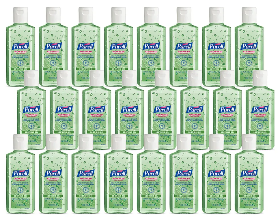 PURELL® Advanced Hand Sanitizer Soothing Gel, Fresh Scent, 4-oz. Flip-Cap Bottle, 24/Carton