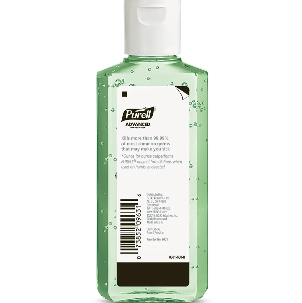 PURELL® Advanced Hand Sanitizer Soothing Gel, Fresh Scent, 4-oz. Flip-Cap Bottle, 24/Carton