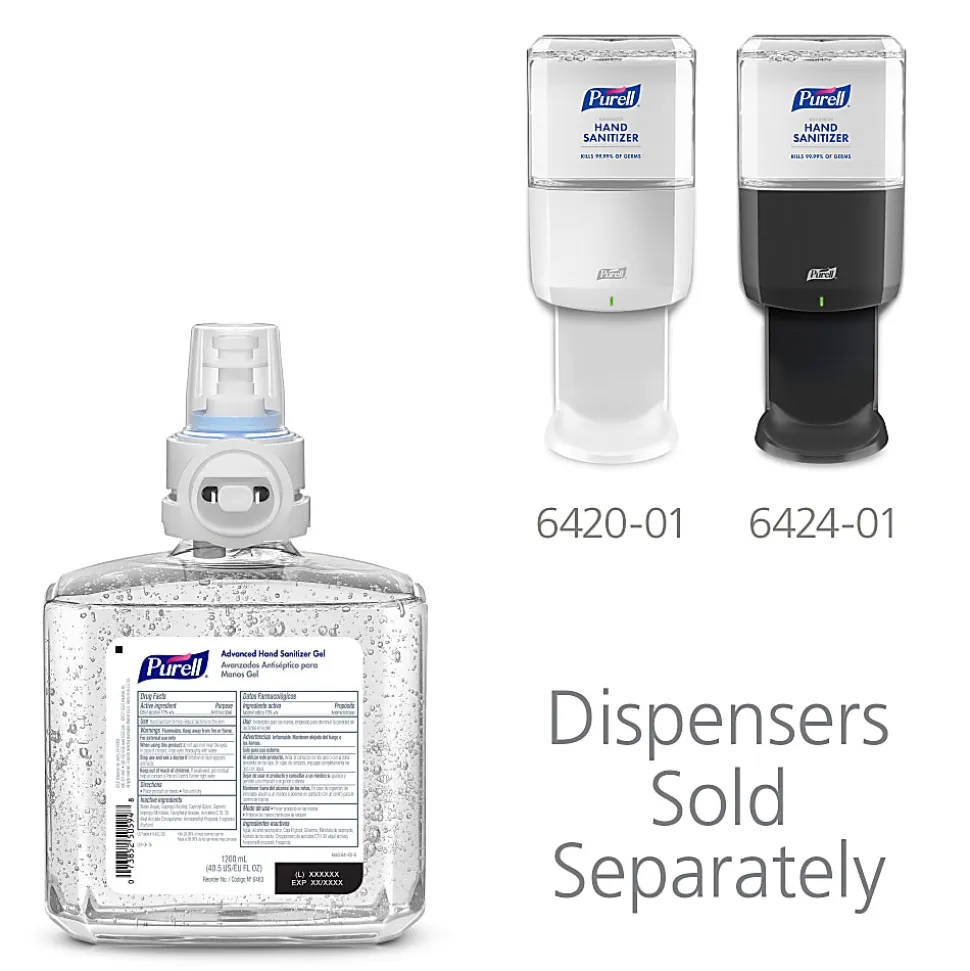 PURELL Advanced Hand Sanitizer Gel ES6 Refill, Clean Scent, 40.6oz, Pack of 2