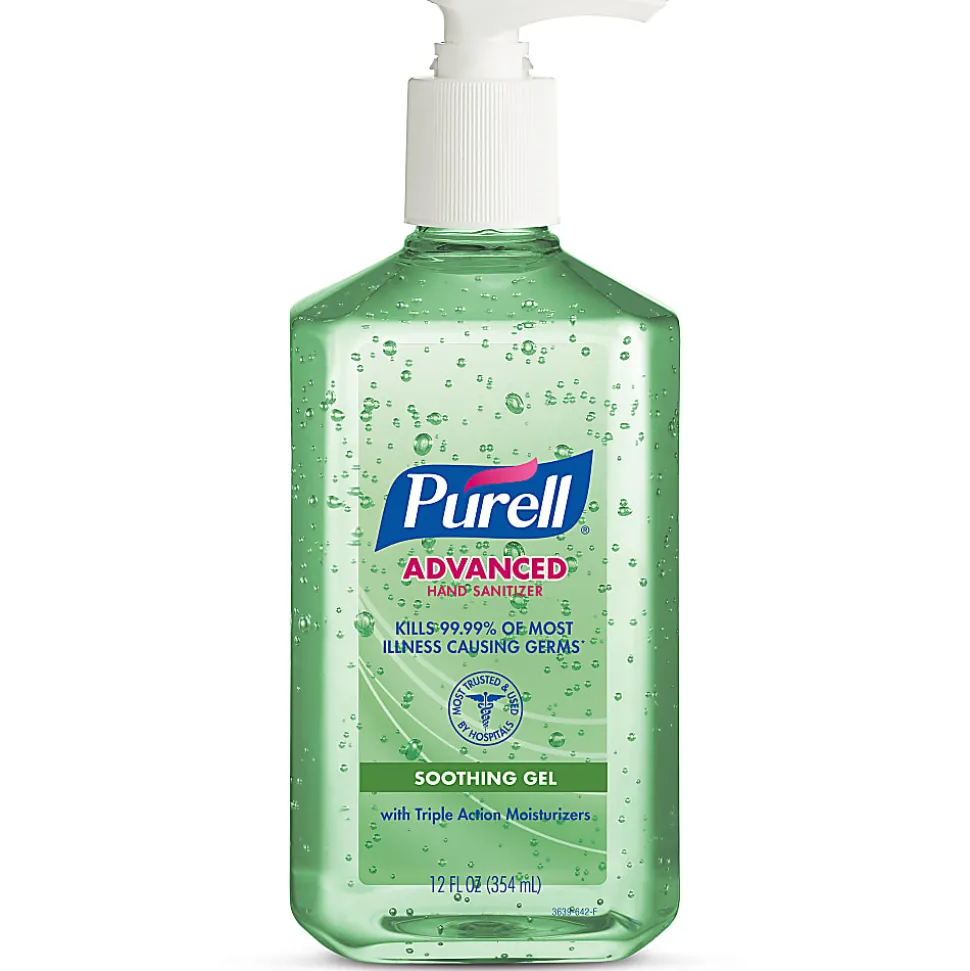 PURELL® Advanced Hand Sanitizer Soothing Gel, Fresh Scent, 12 fl oz Pump Bottle