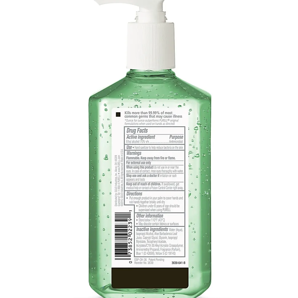 PURELL® Advanced Hand Sanitizer Soothing Gel, Fresh Scent, 12 fl oz Pump Bottle