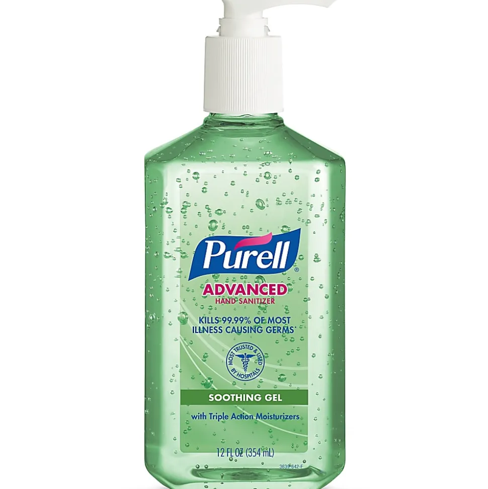 PURELL® Advanced Hand Sanitizer Soothing Gel, Fresh Scent, 12 fl oz Pump Bottle