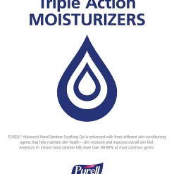PURELL® Advanced Hand Sanitizer Soothing Gel, Fresh Scent, 12 fl oz Pump Bottle