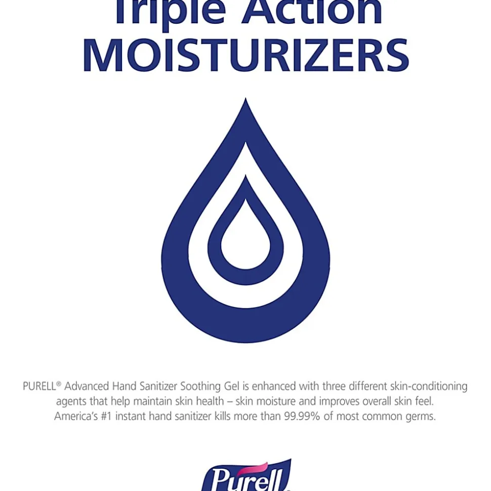 PURELL® Advanced Hand Sanitizer Soothing Gel, Fresh Scent, 12 fl oz Pump Bottle