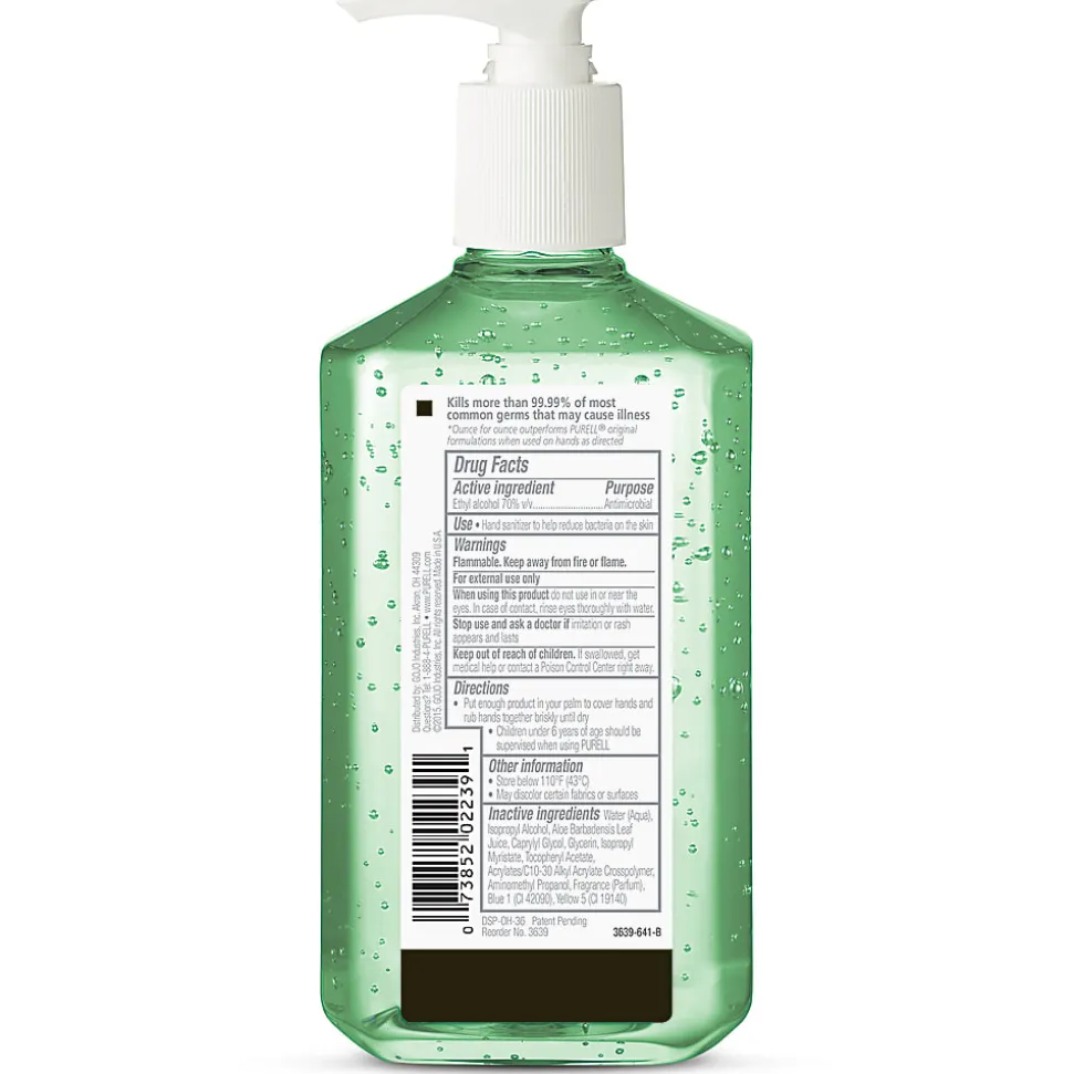 PURELL® Advanced Hand Sanitizer Soothing Gel, Fresh Scent, 12 fl oz Pump Bottle