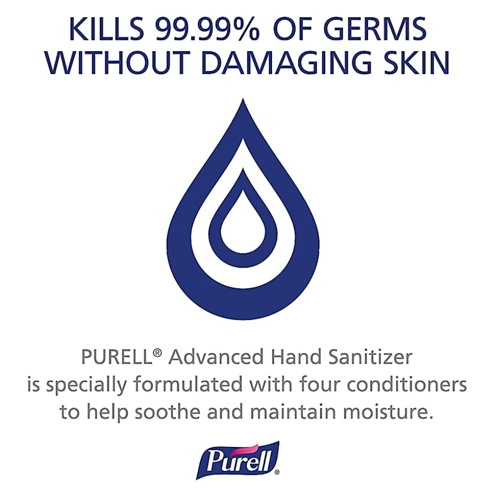 PURELL® Advanced Hand Sanitizer Refreshing Gel, Clean Scent, 1.5 Liter Pump Bottle (Pack of 4)