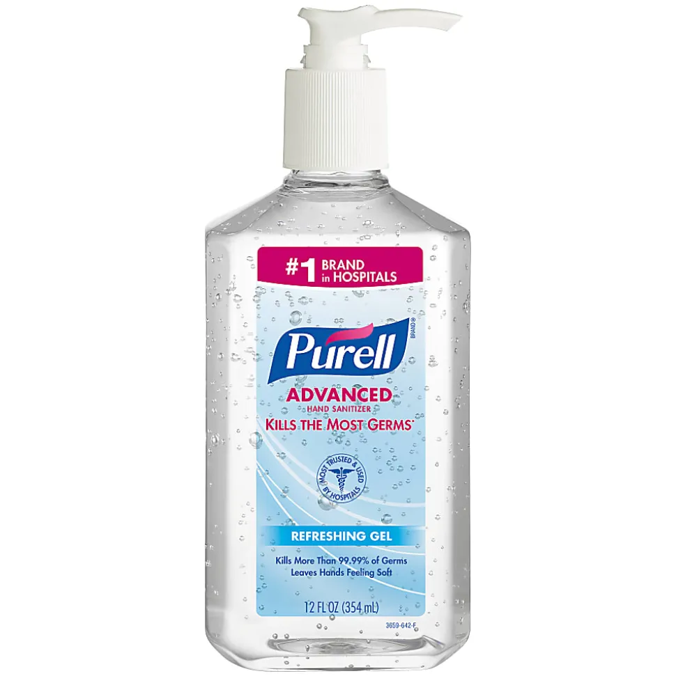 PURELL® Advanced Hand Sanitizer Refreshing Gel, Clean Scent, 12 fl oz Pump Bottle