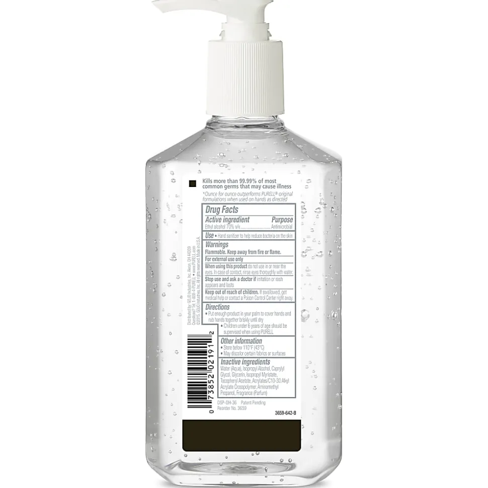PURELL® Advanced Hand Sanitizer Refreshing Gel, Clean Scent, 12 fl oz Pump Bottle