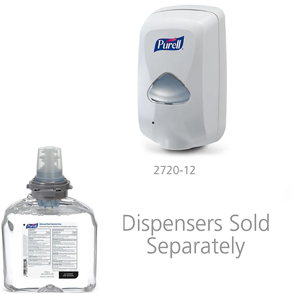 Purell Advanced Hand Sanitizer Foam, Clean Scent, 1200 mL Hand Sanitizer Foam Refill for Purell TFX Touch-Free Dispenser, Carton of 2