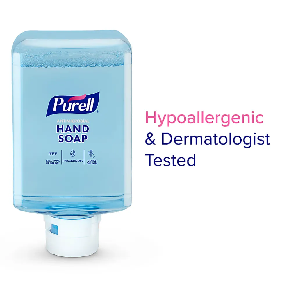 PURELL Antimicrobial Foaming Hand Soap Refills, Light Plum, 1200 mL, Clear, Case Of 2 Refills