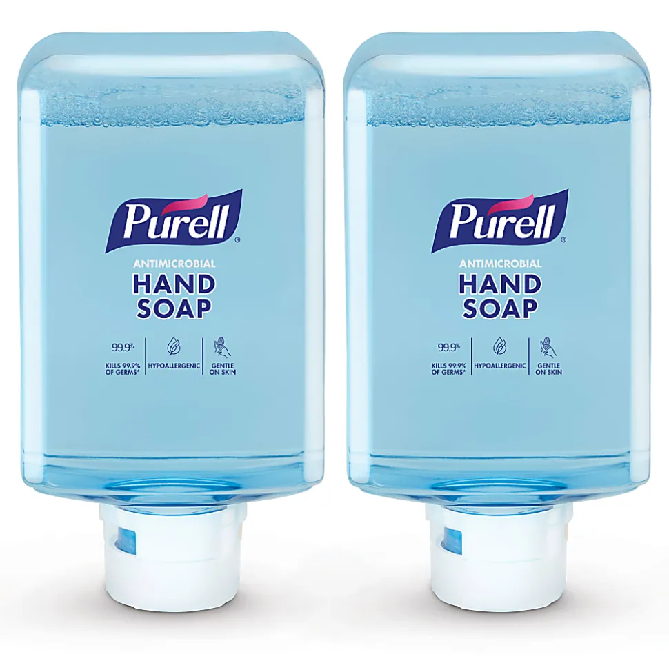 PURELL Antimicrobial Foaming Hand Soap Refills, Light Plum, 1200 mL, Clear, Case Of 2 Refills