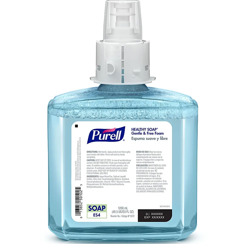 PURELL® Brand Gentle and Free HEALTHY SOAP® Foam ES4 Refill, Fragrance Free, 40.6 Oz, Pack of 2