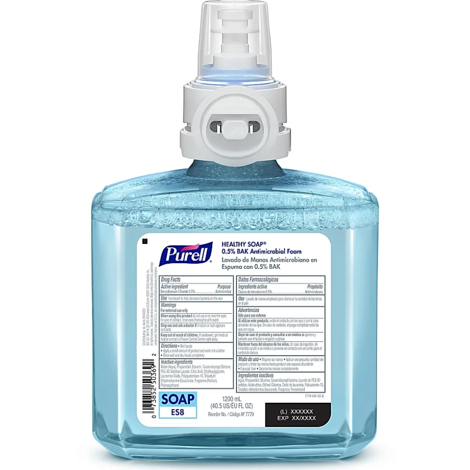 PURELL® Brand HEALTHY SOAP® 0.5% BAK Antimicrobial Foam ES8 Refill, Lightly Fragranced, 40.6 OZ, Pack of 2