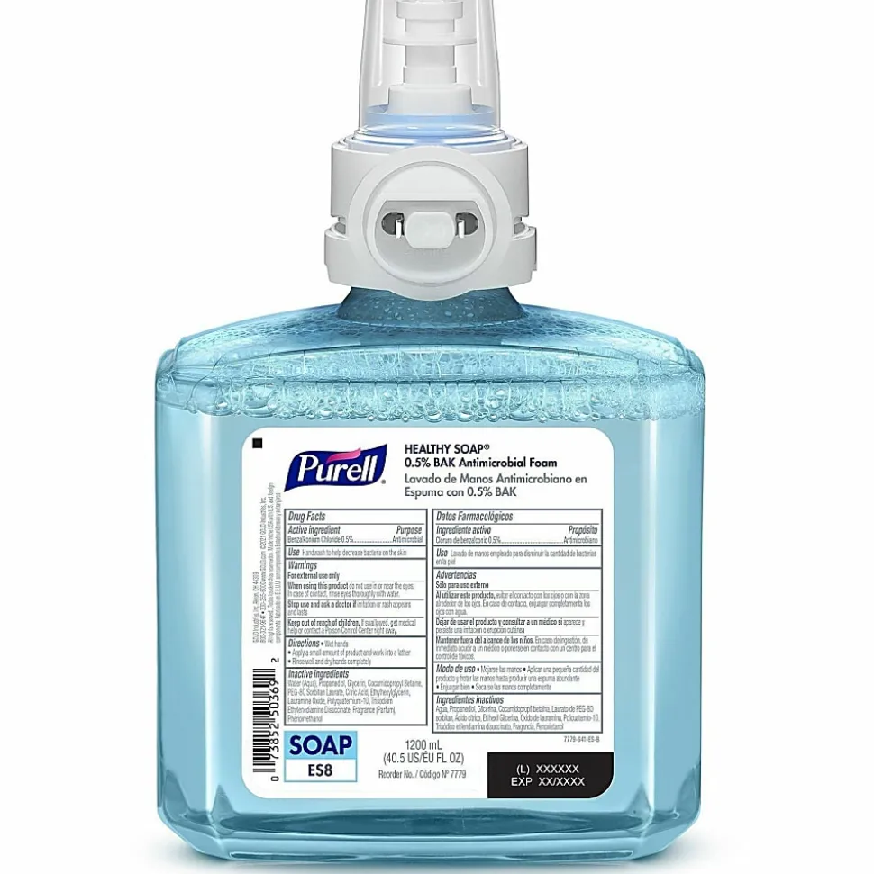 PURELL® Brand HEALTHY SOAP® 0.5% BAK Antimicrobial Foam ES8 Refill, Lightly Fragranced, 40.6 OZ, Pack of 2