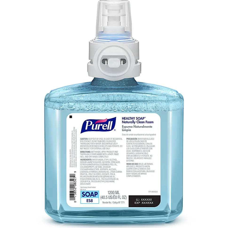 PURELL® Brand Naturally Clean HEALTHY SOAP® Foam ES8 Refill, Fragrance Free, 40.6 Oz Bottle
