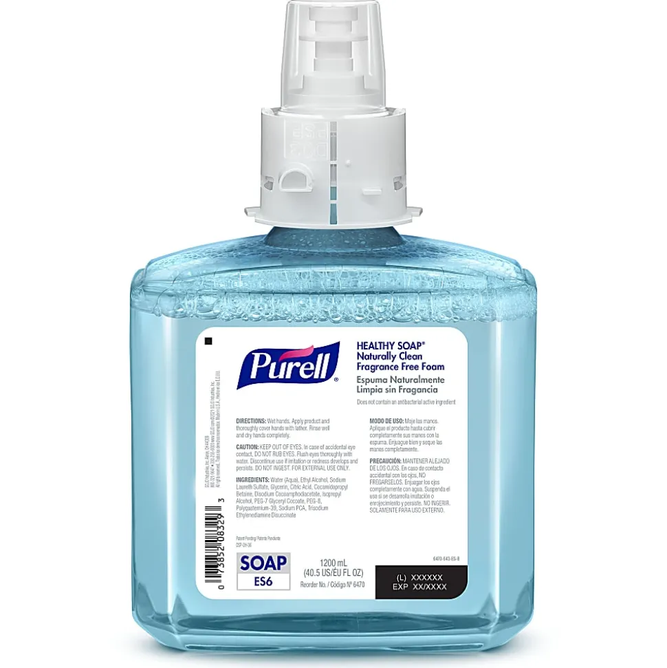 PURELL® Brand Naturally Clean HEALTHY SOAP® Foam ES6 Refill, Fragrance Free, 40.6 Oz Bottle
