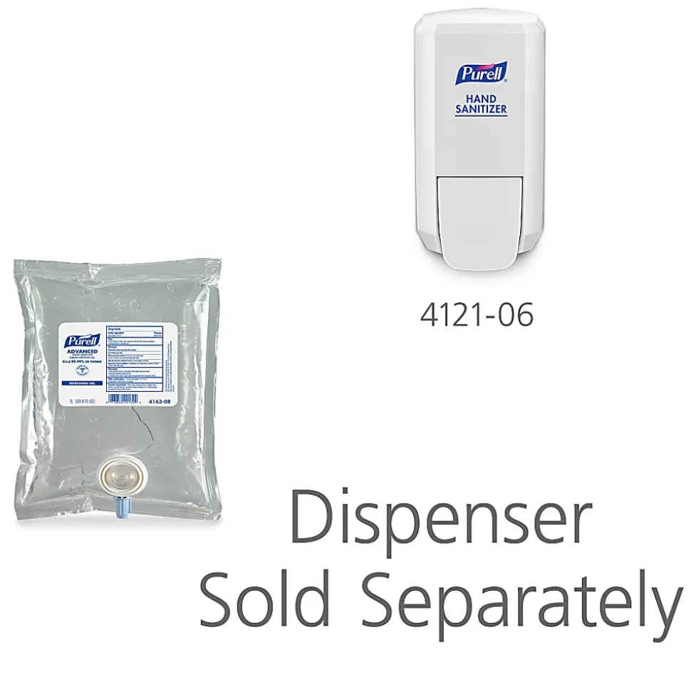 Purell® CS2 Push-Style Hand Sanitizer Dispenser, 10-1/16”H x 5-3/16”W x 3-7/8”D, White