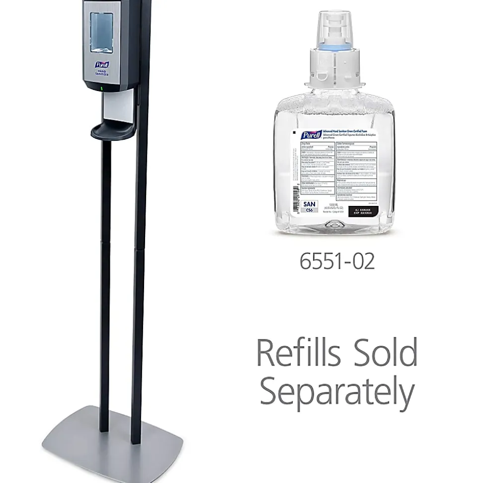 Purell® CS6 Touch-Free Dispenser Floor Stand, For Hand Sanitizer, Graphite, 7416-DS