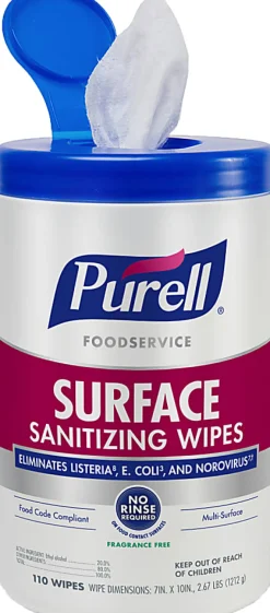 Purell Foodservice Surface Sanitizing Wipes, 110 Wipes