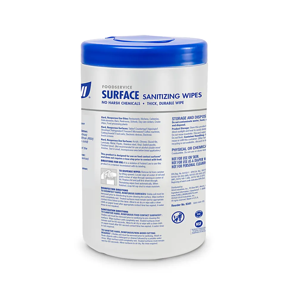 Purell Foodservice Surface Sanitizing Wipes, 110 Wipes