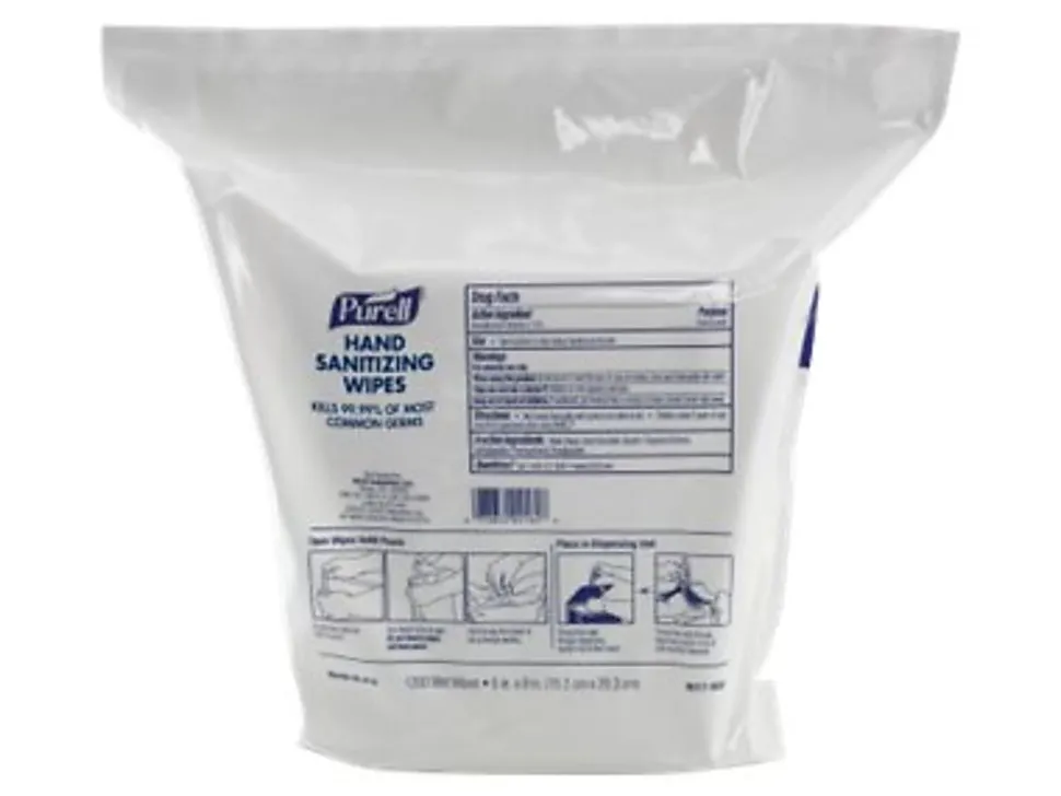 Purell® Hand Sanitizing Wipes, Unscented, 1200 Wipes Per Pack, Carton Of 2 Packs