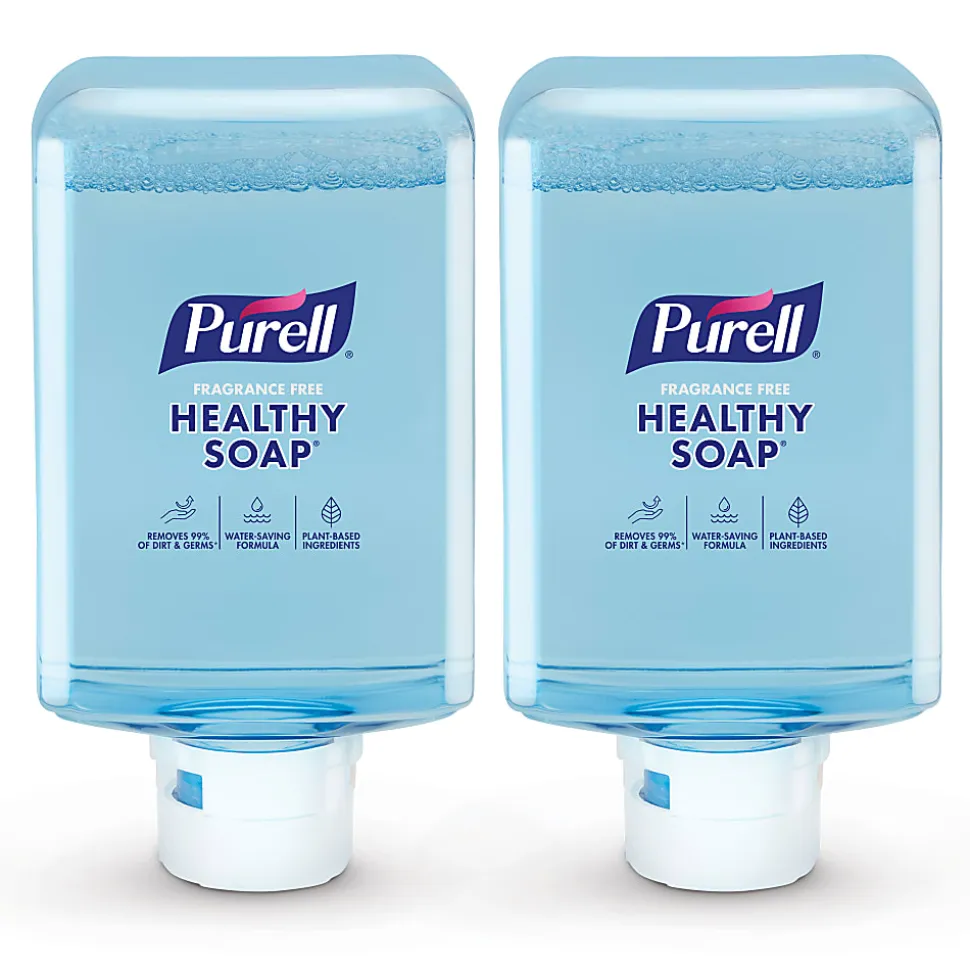 PURELL® HEALTHY SOAP® With CLEAN RELEASE® Technology Foam ES10 Refills, Fragrance Free, 1200 mL, Clear, Case Of 2 Refills