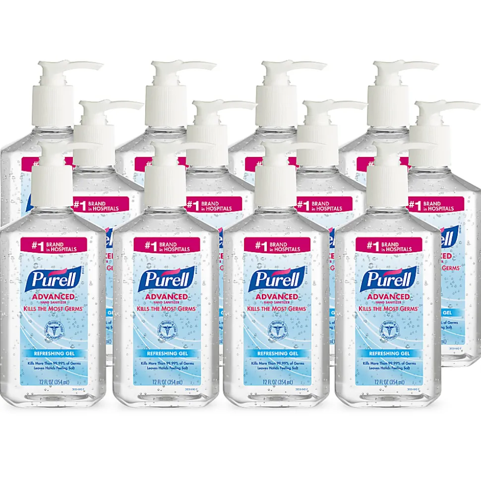 Purell® Instant Hand Sanitizer, 12 Oz. Pump Bottles, Case Of 12