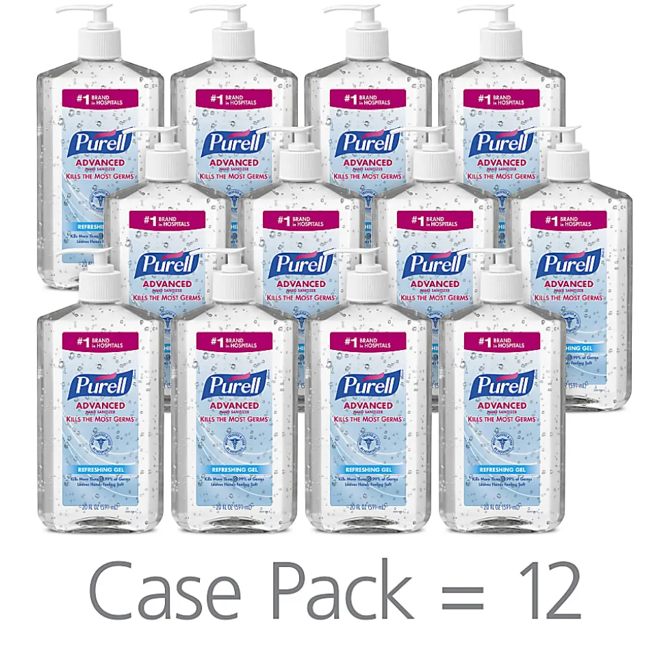 Purell® Instant Hand Sanitizer, 20 Oz. Pump Bottles, Pack Of 12
