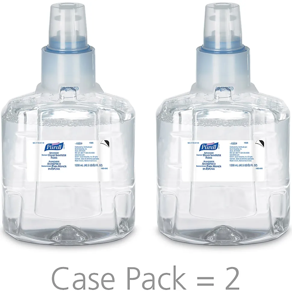 Purell® LTX Advanced Instant Hand Sanitizer Foam Refill, 40.5 Oz, Pack Of 2
