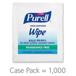 Purell Premoistened Sanitizing Hand Wipes, White, Case Of 1,000 Packets