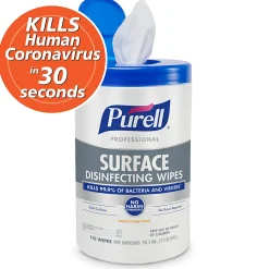 Purell® Professional Surface Disinfecting Wipes, 7" x 8", 110 Wipes Per Canister